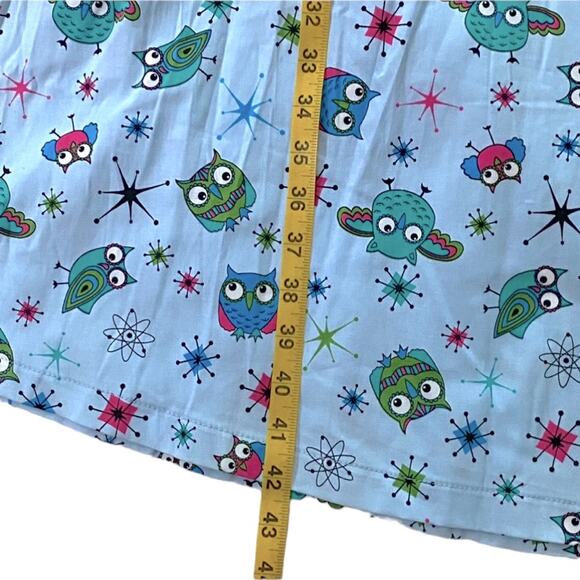 Lindy Bop UK 14 Dress Retro Plus 50s Pinup Cotton Stretch RARE Atomic Owls 40s - Picture 7 of 11